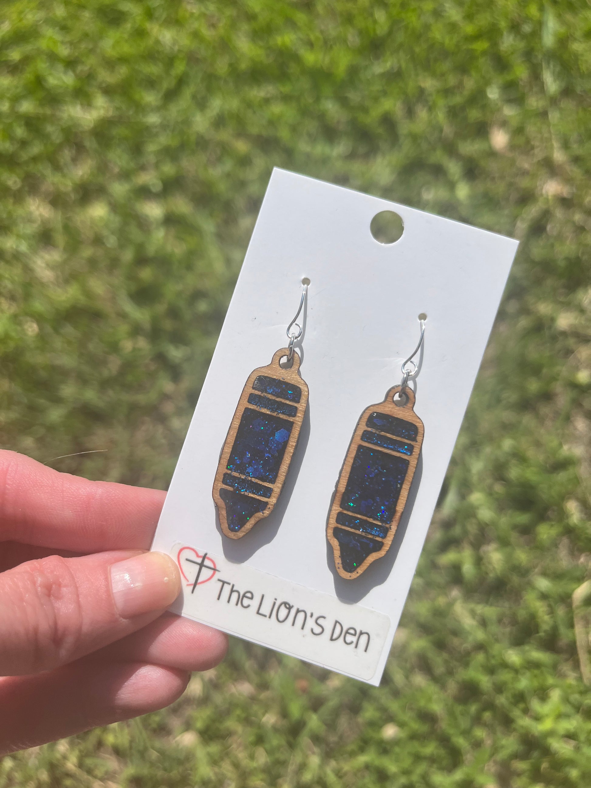 Crayon earrings (blue)