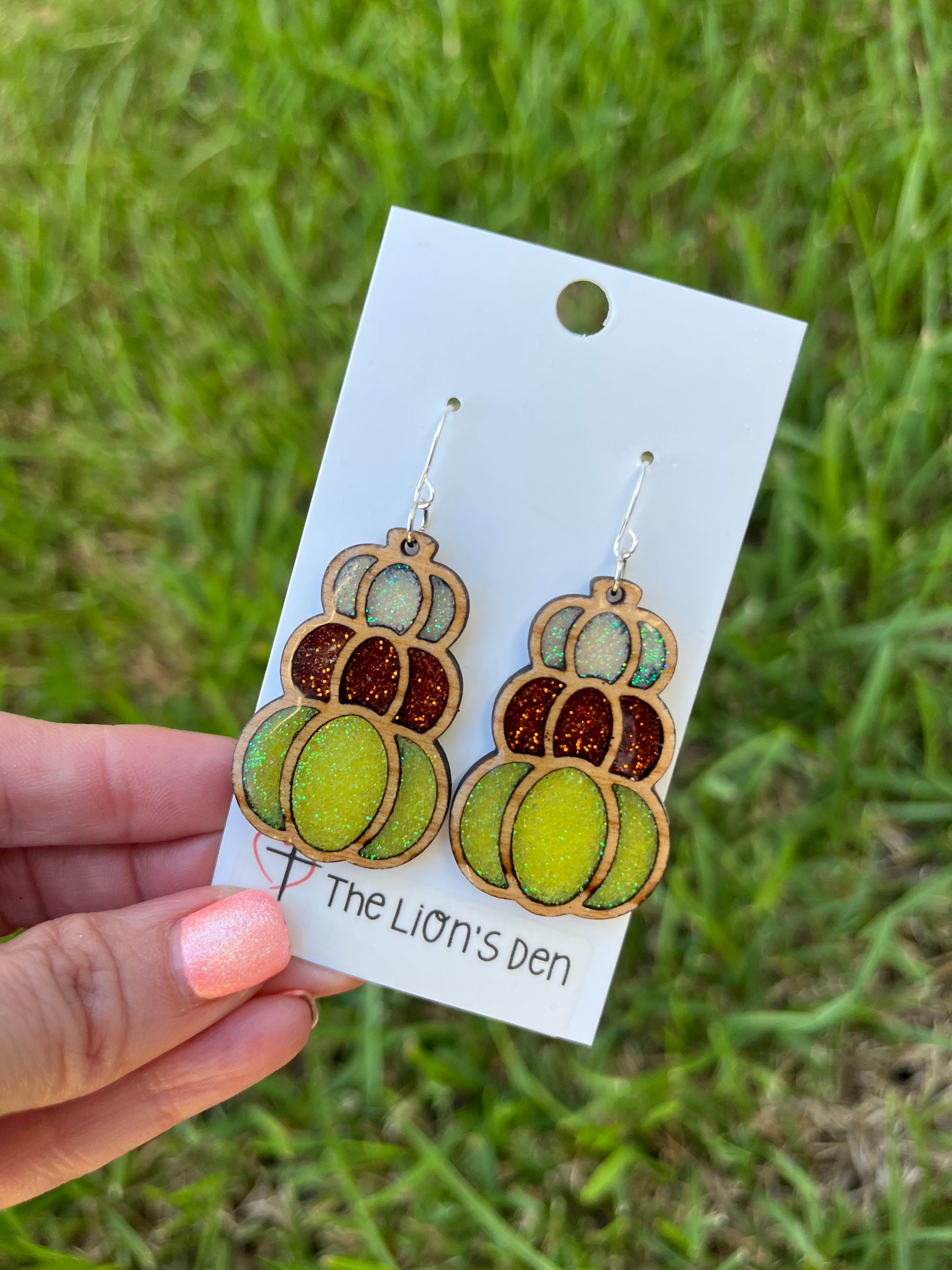3 tier pumpkin earrings
