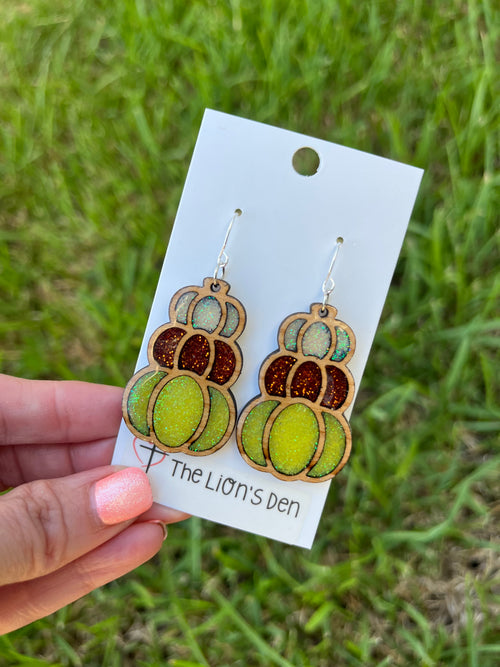 3 tier pumpkin earrings