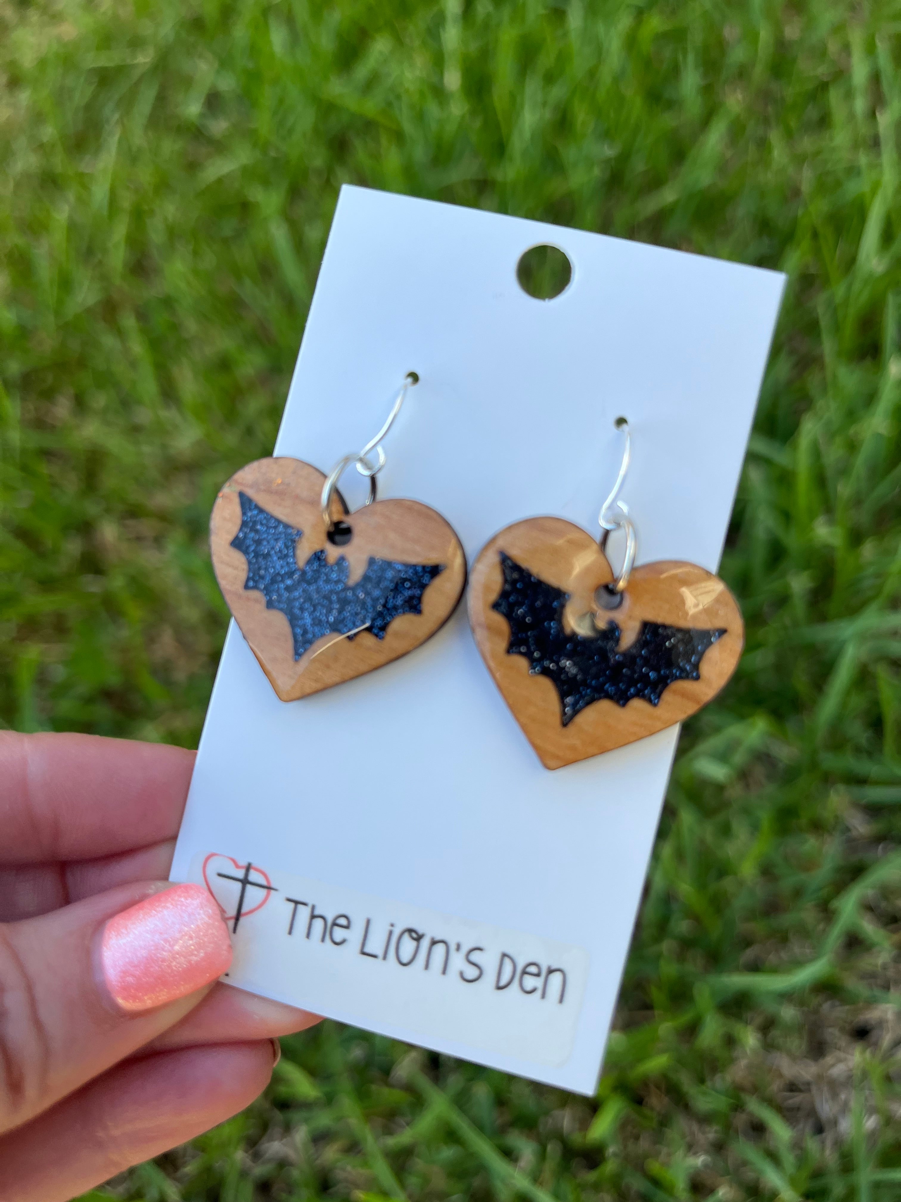 Black bat earrings