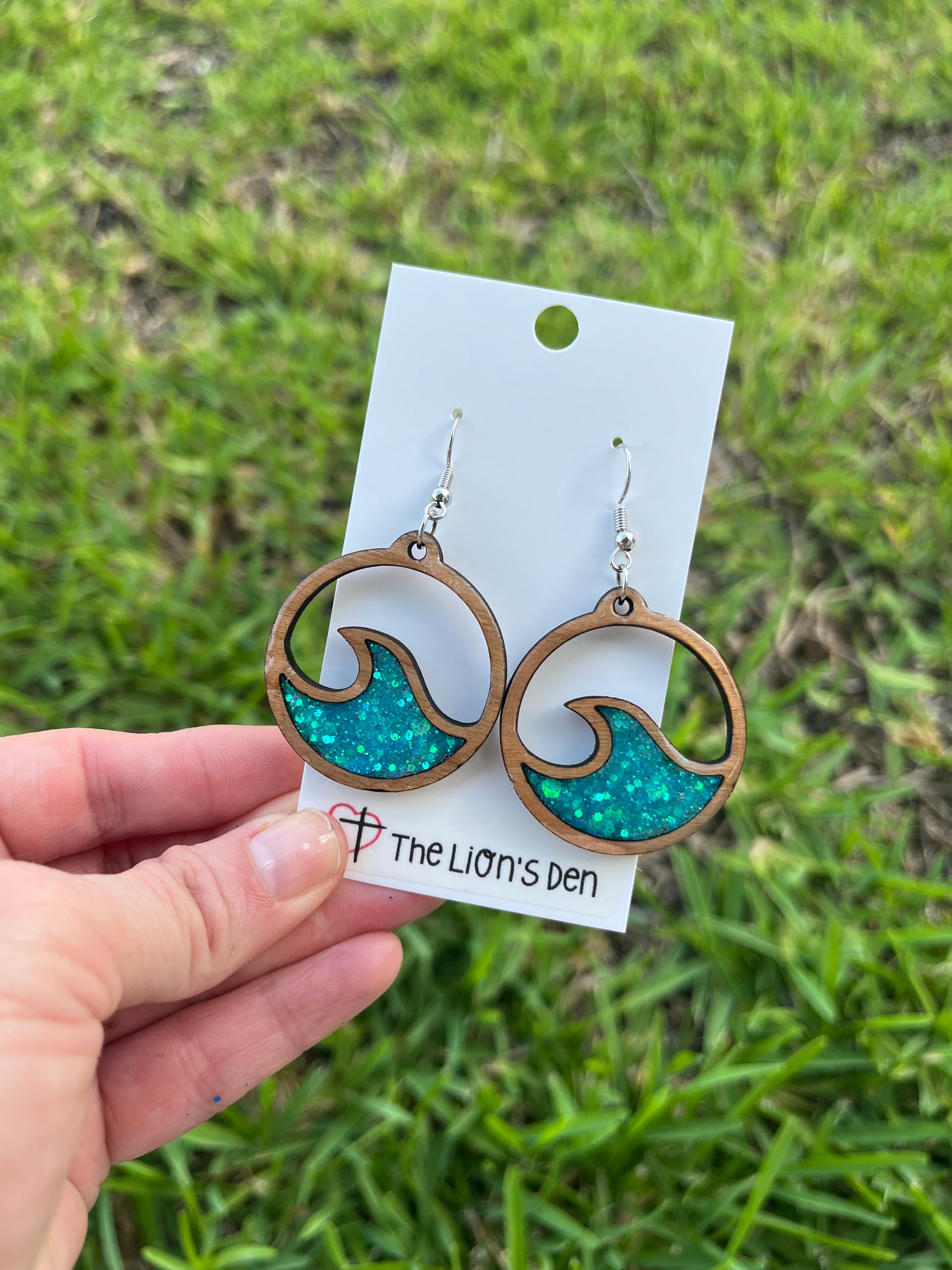 Ocean wave hoop earrings