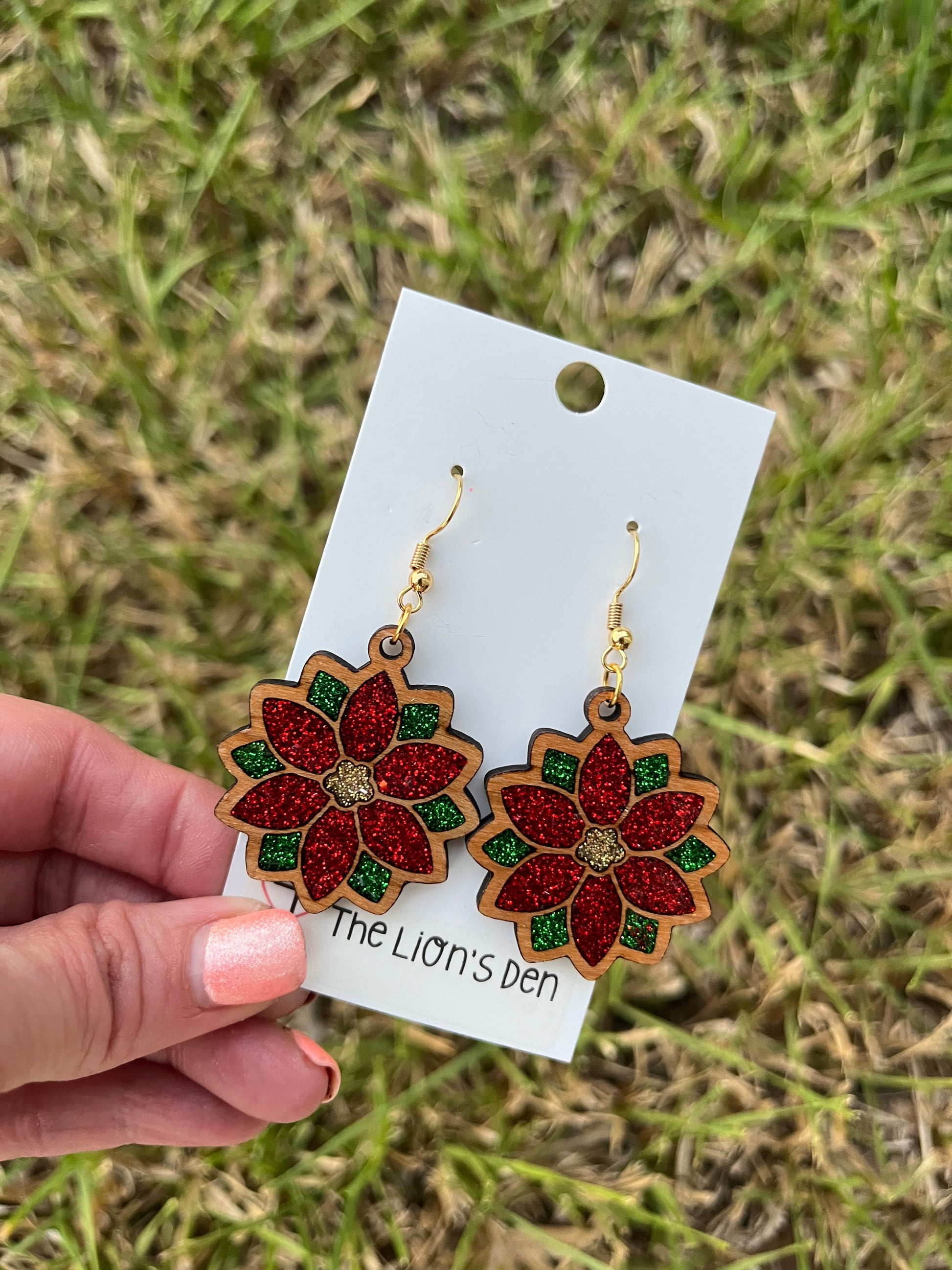 Poinsettia earrings