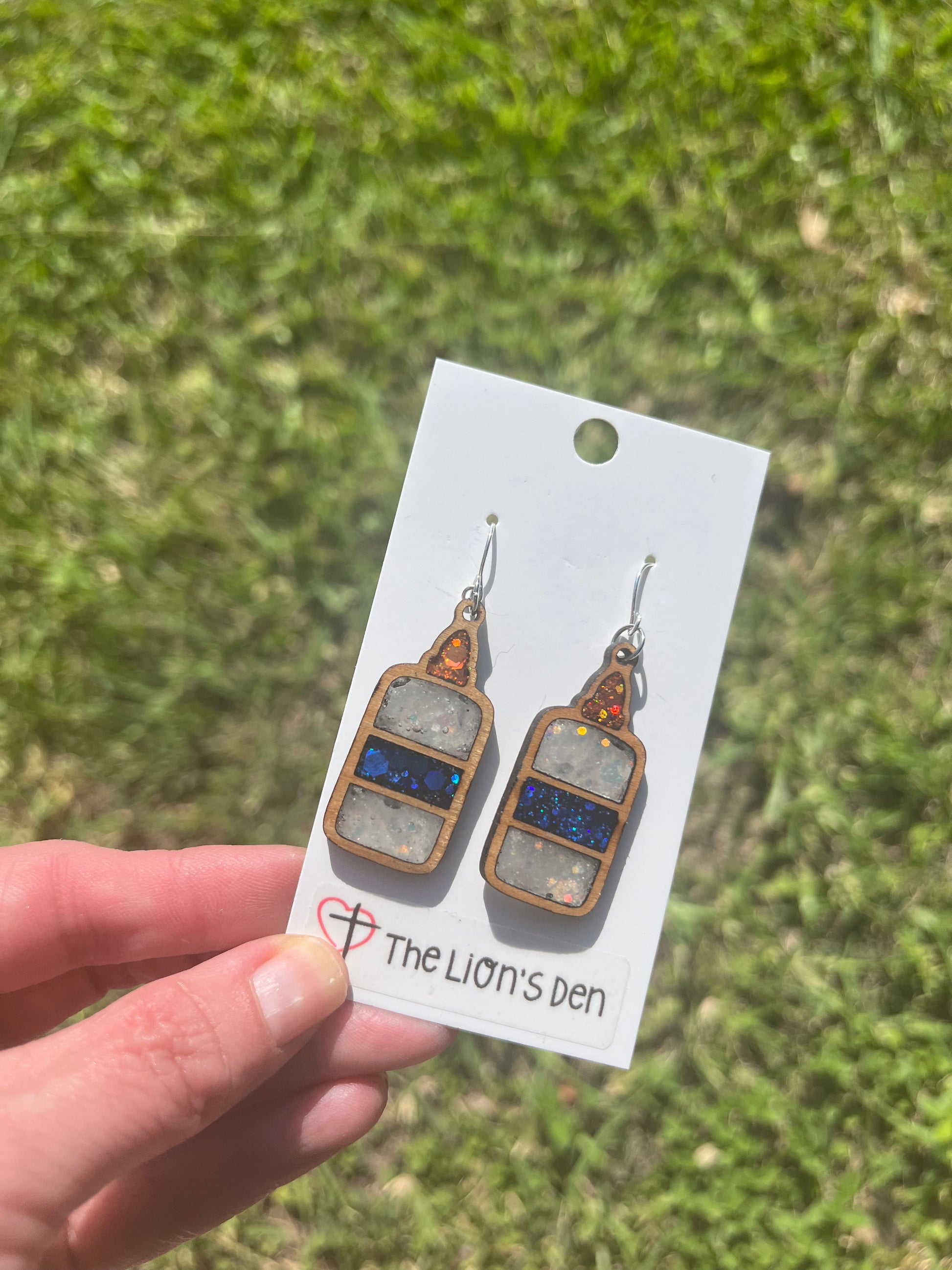 Glue bottle earrings