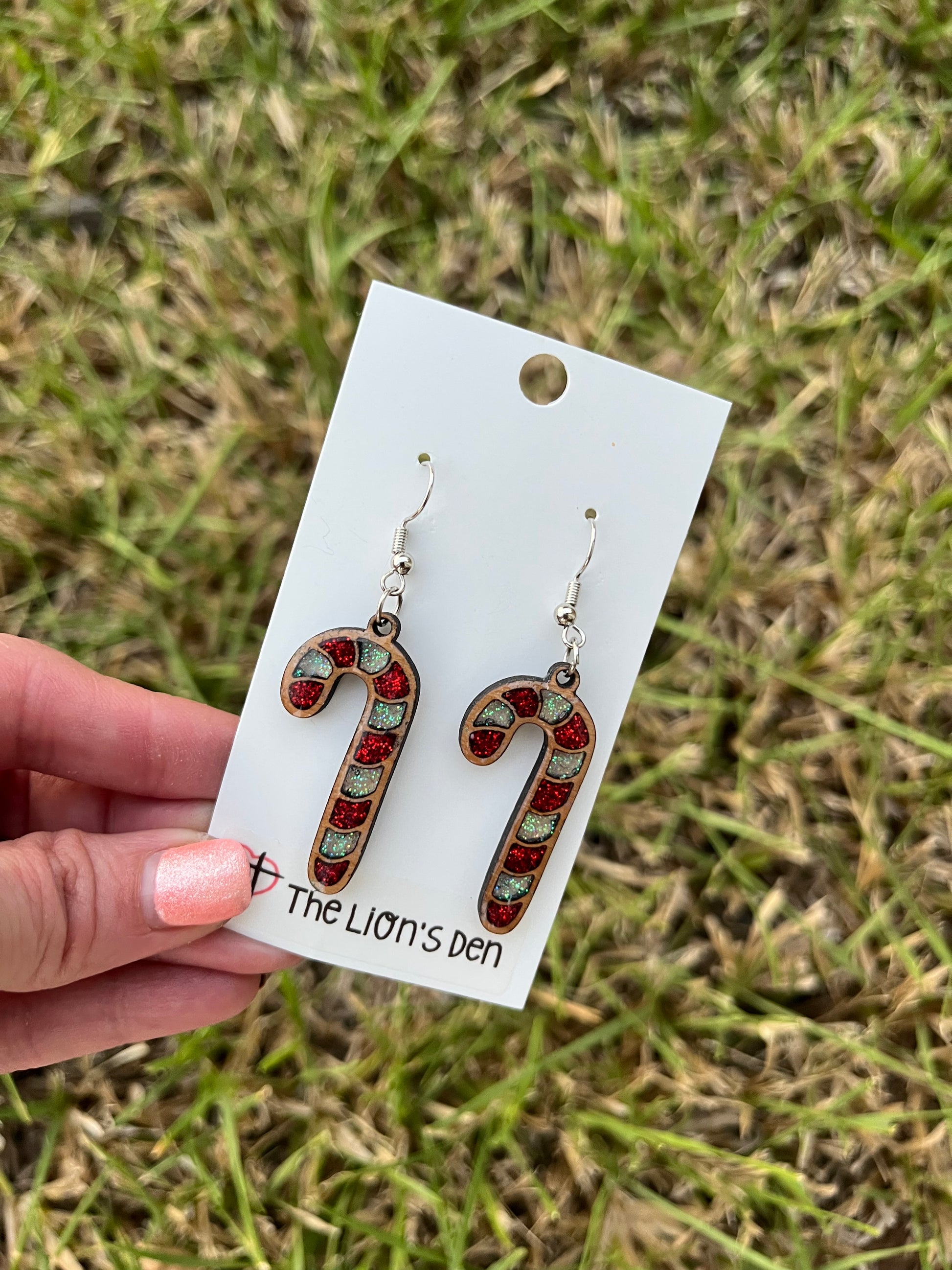 Candy cane earrings