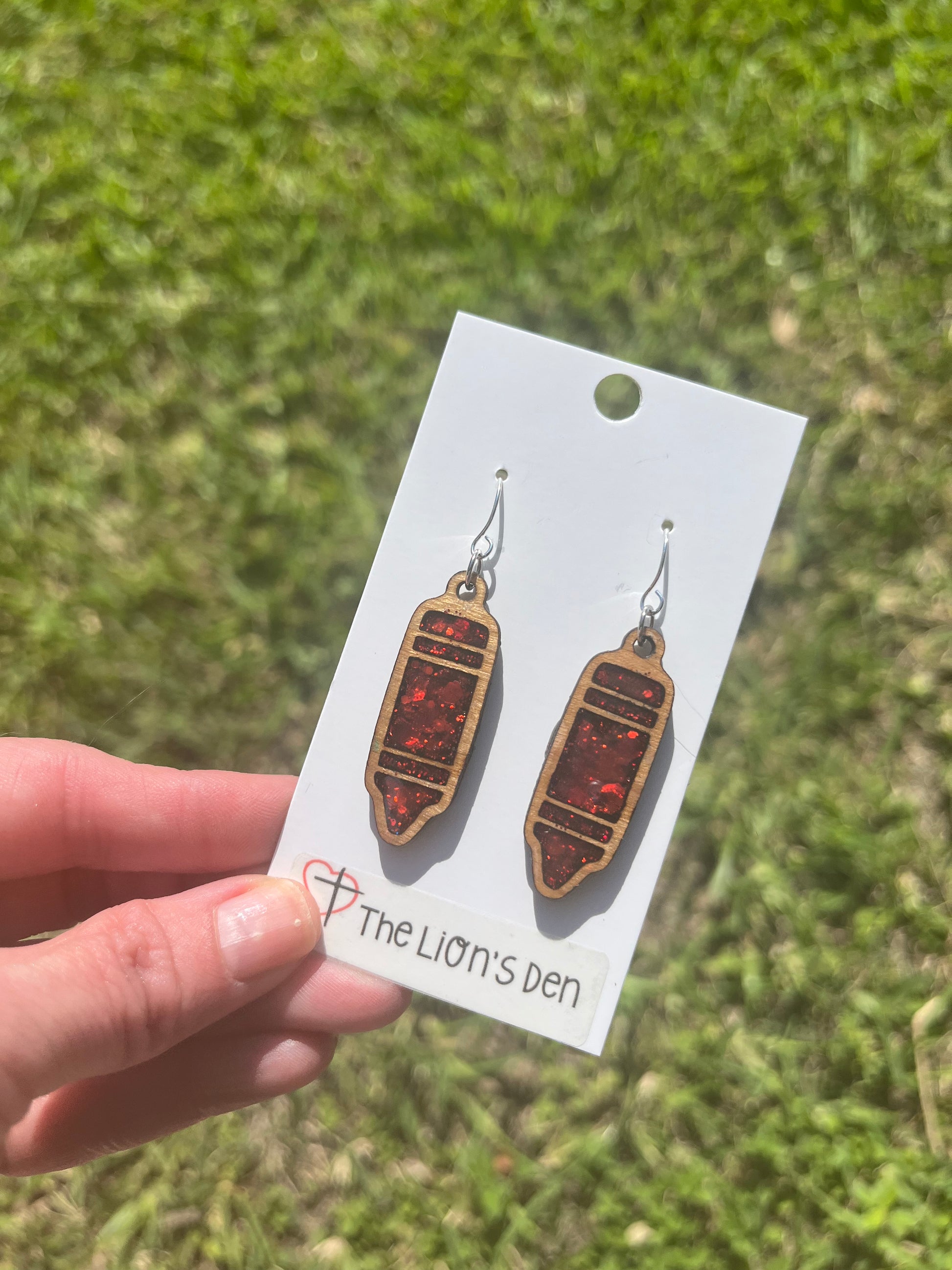 Crayon earrings (red)