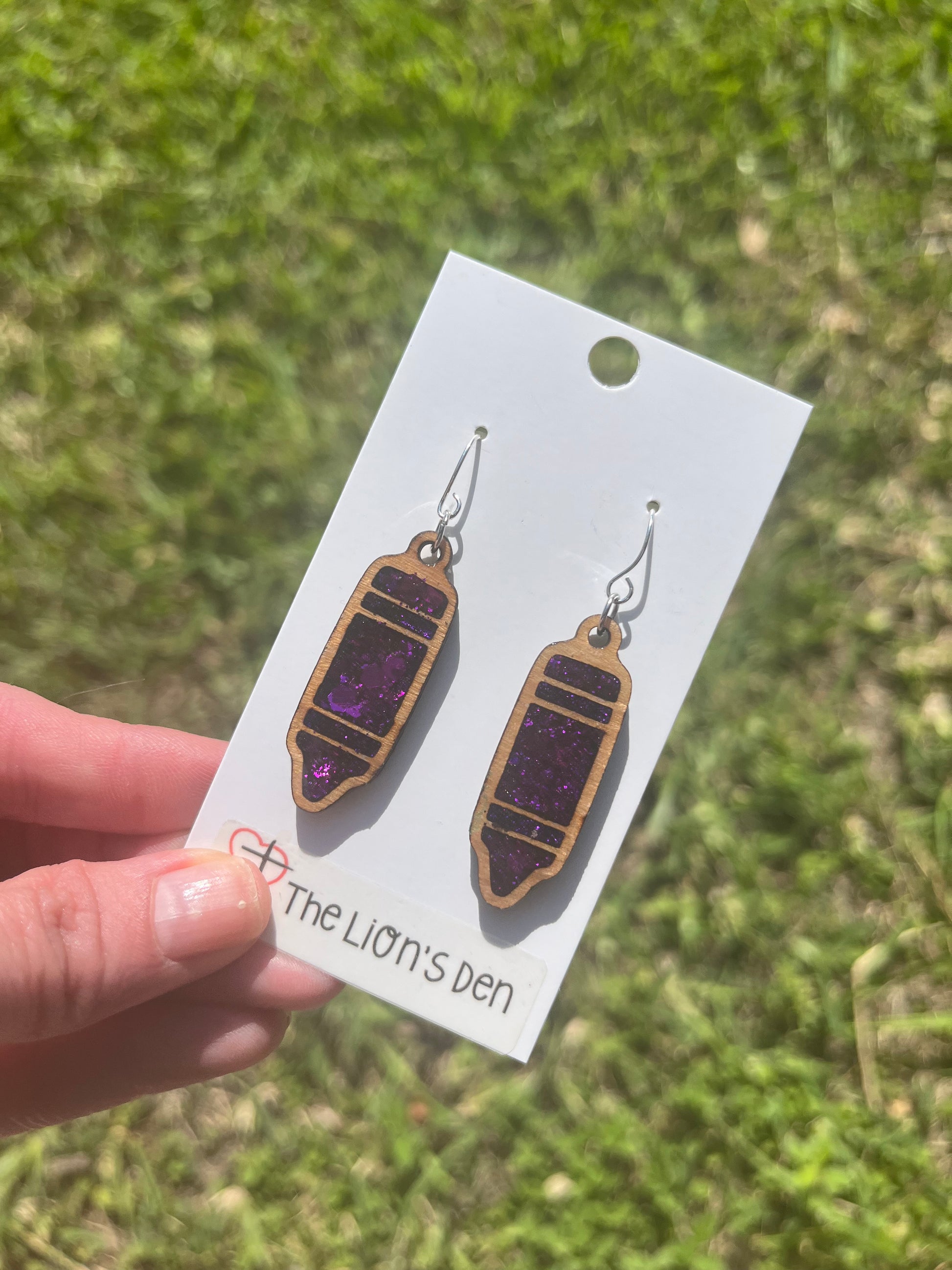 Crayon earrings (purple)