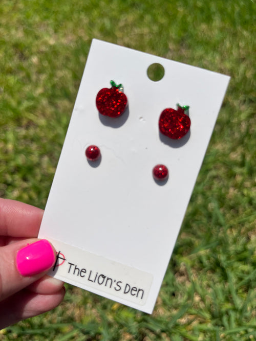 Apple stud earrings