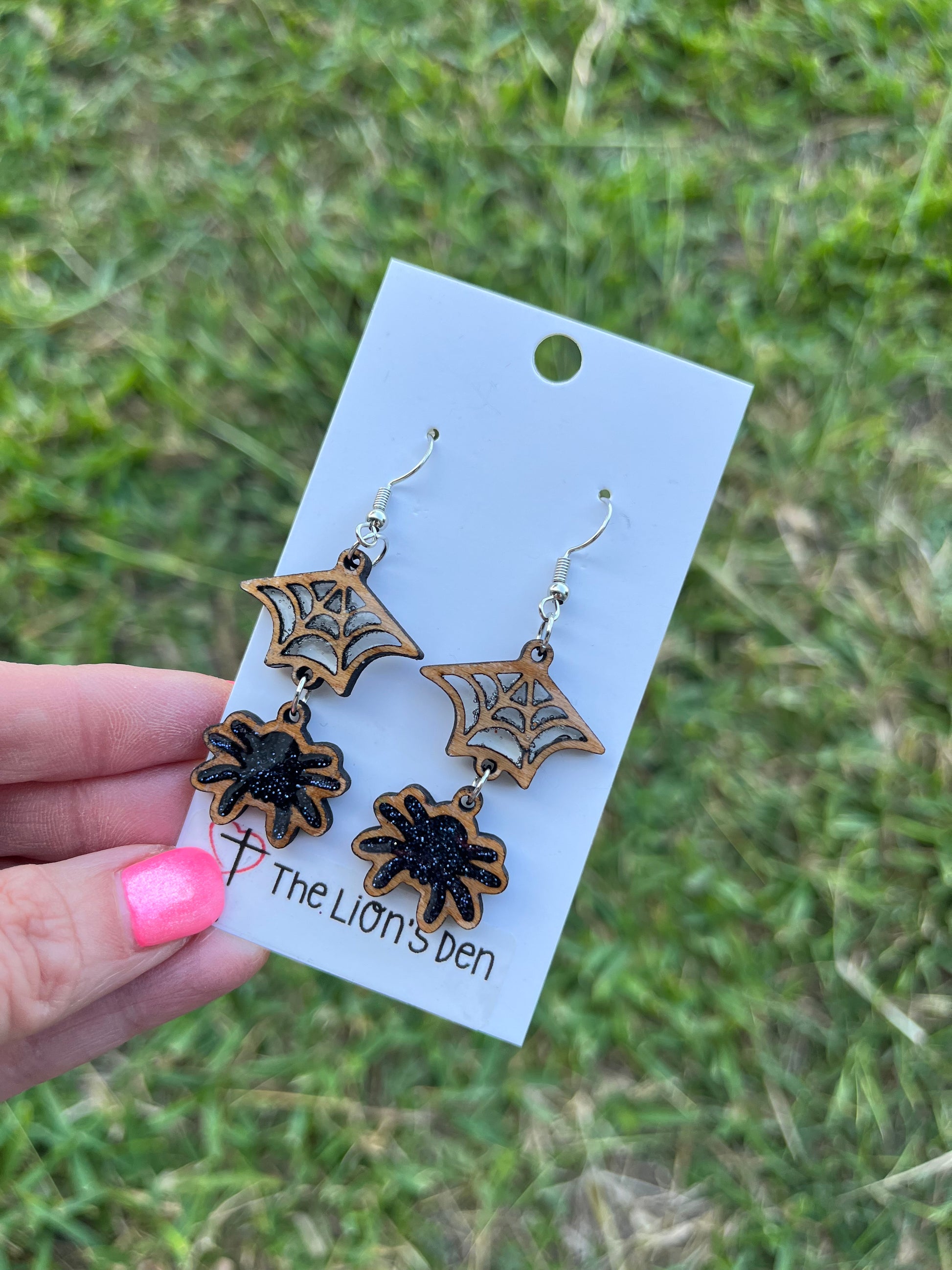 Spider web earrings