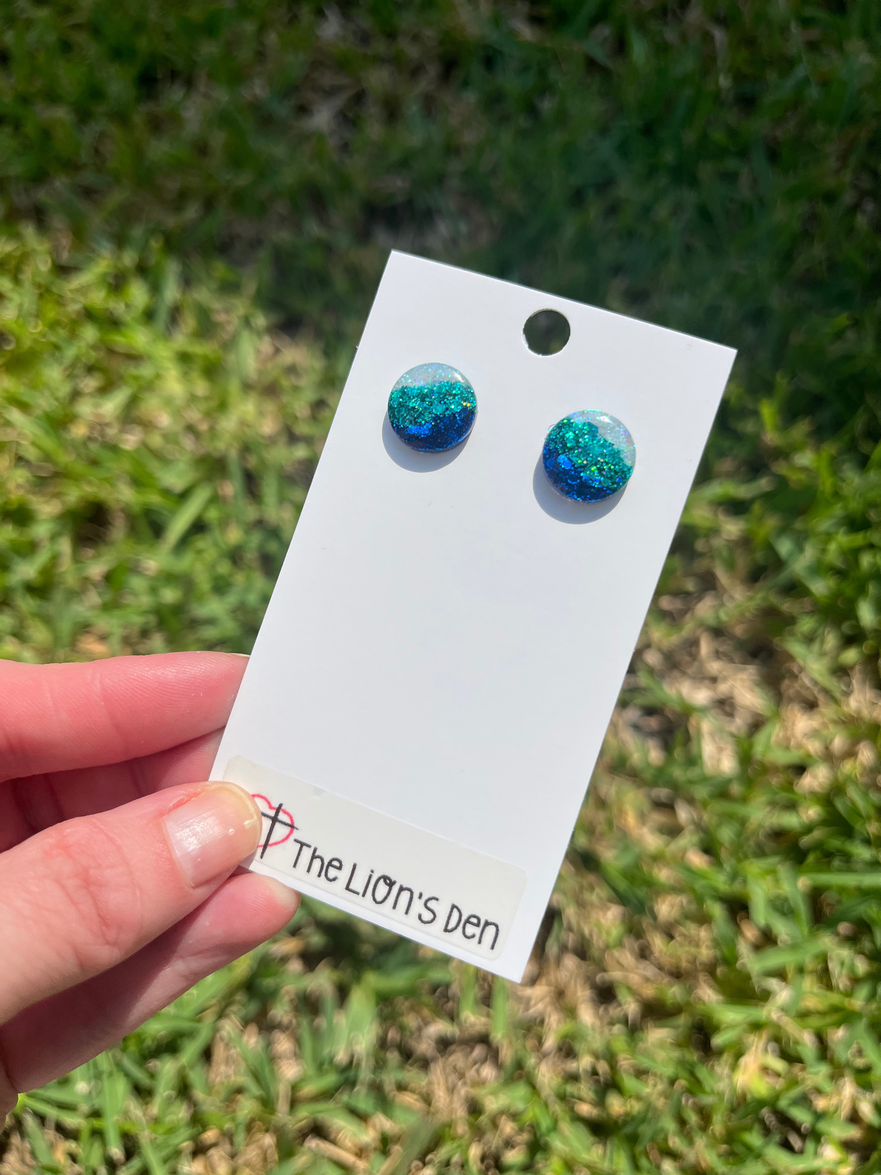 Ocean wave stud earrings