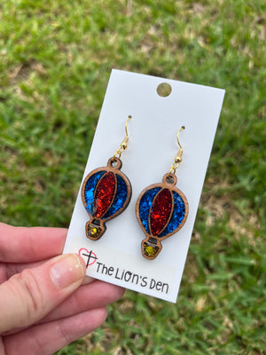 Hot air balloon earrings
