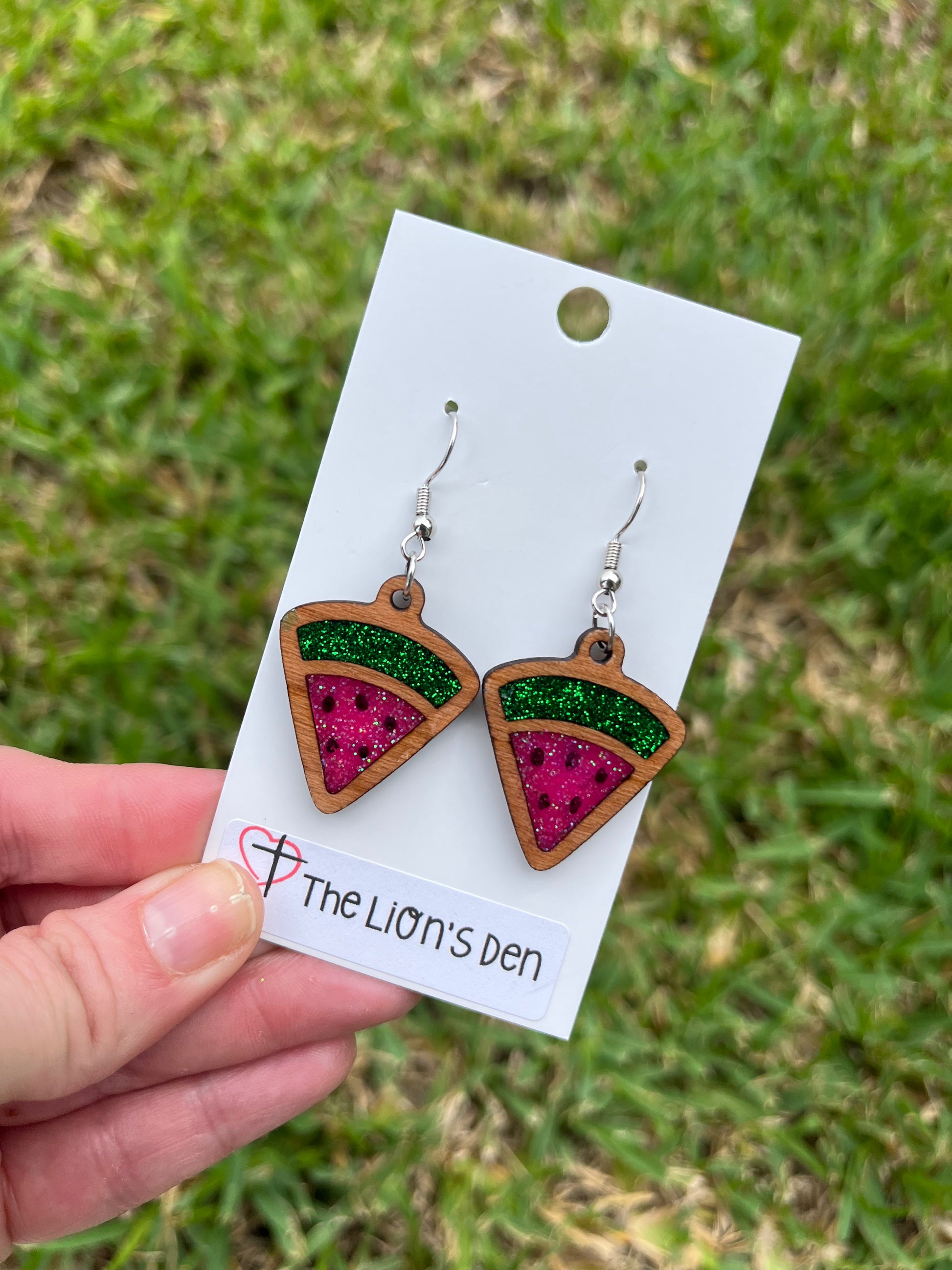 Watermelon slices earrings