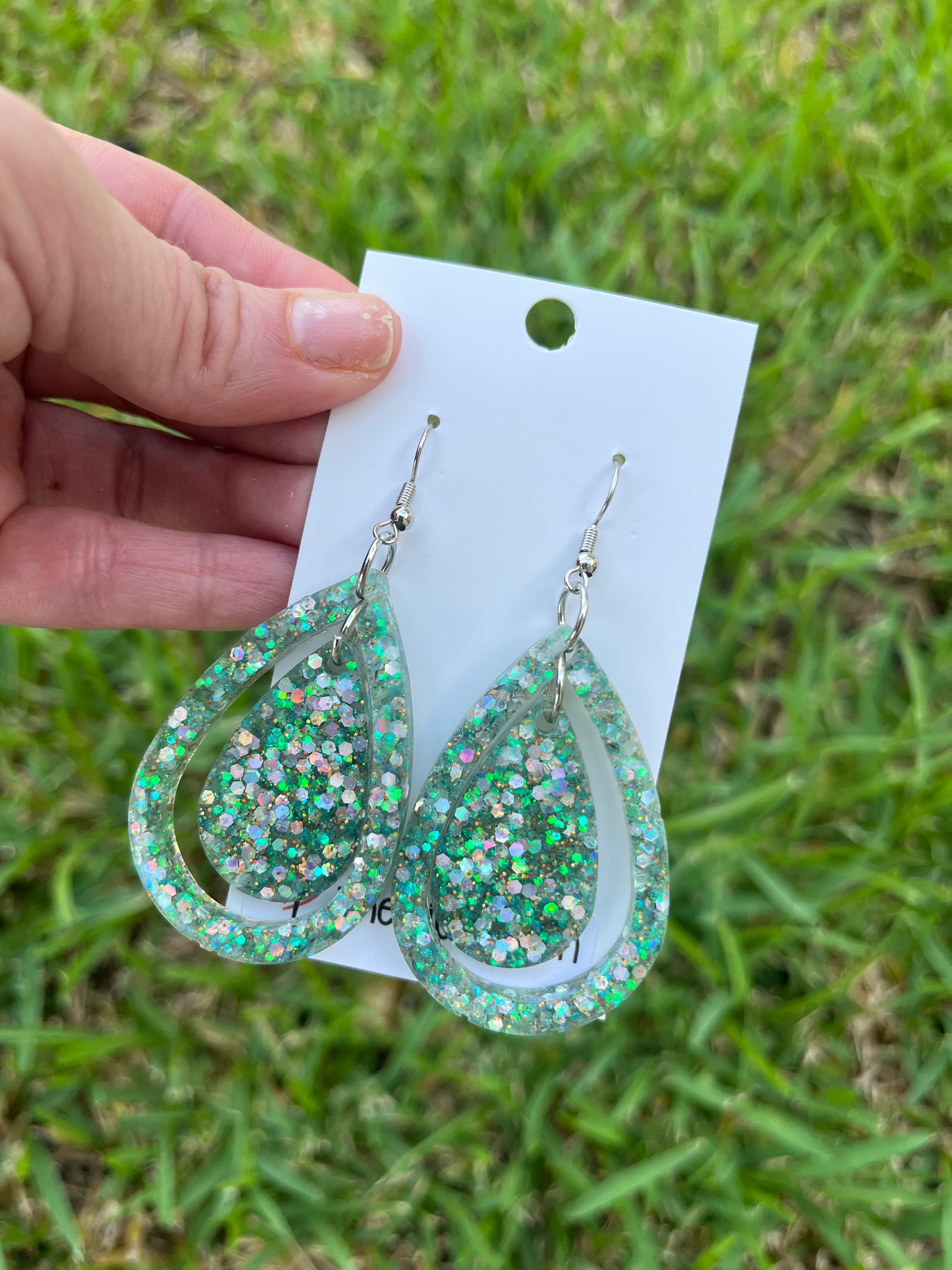 Double teardrop earrings