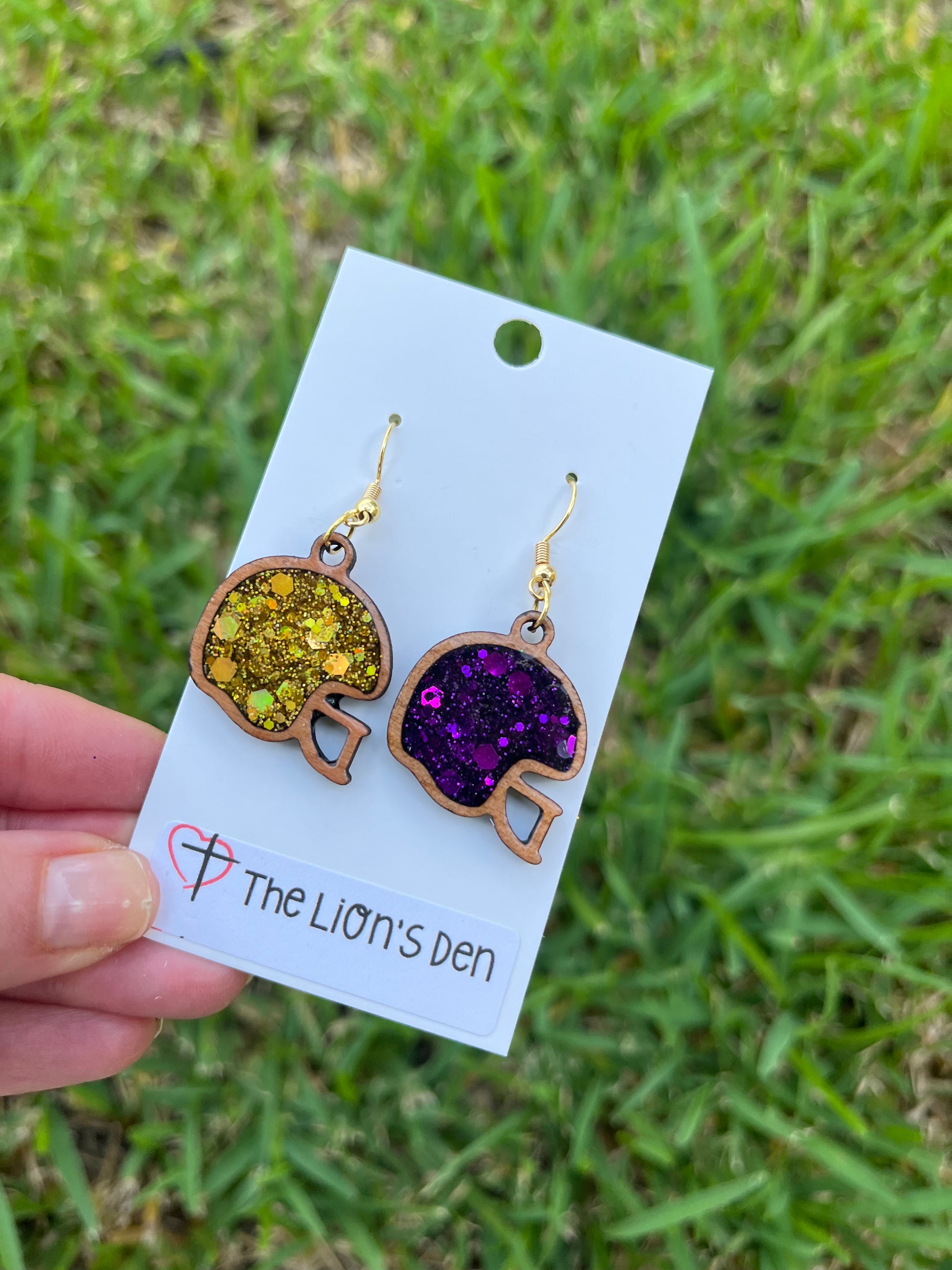 Football helmet earrings