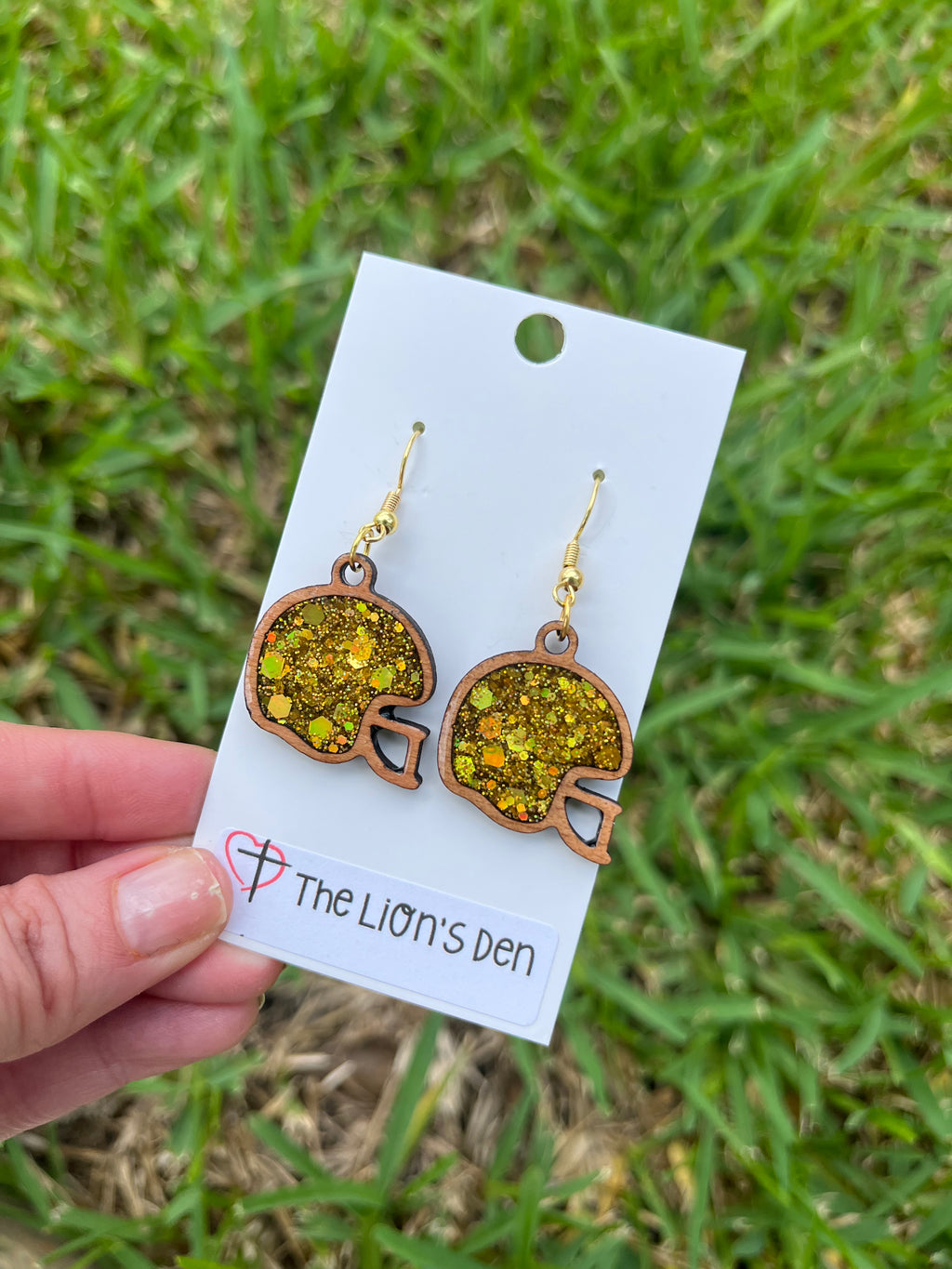 Football helmet earrings