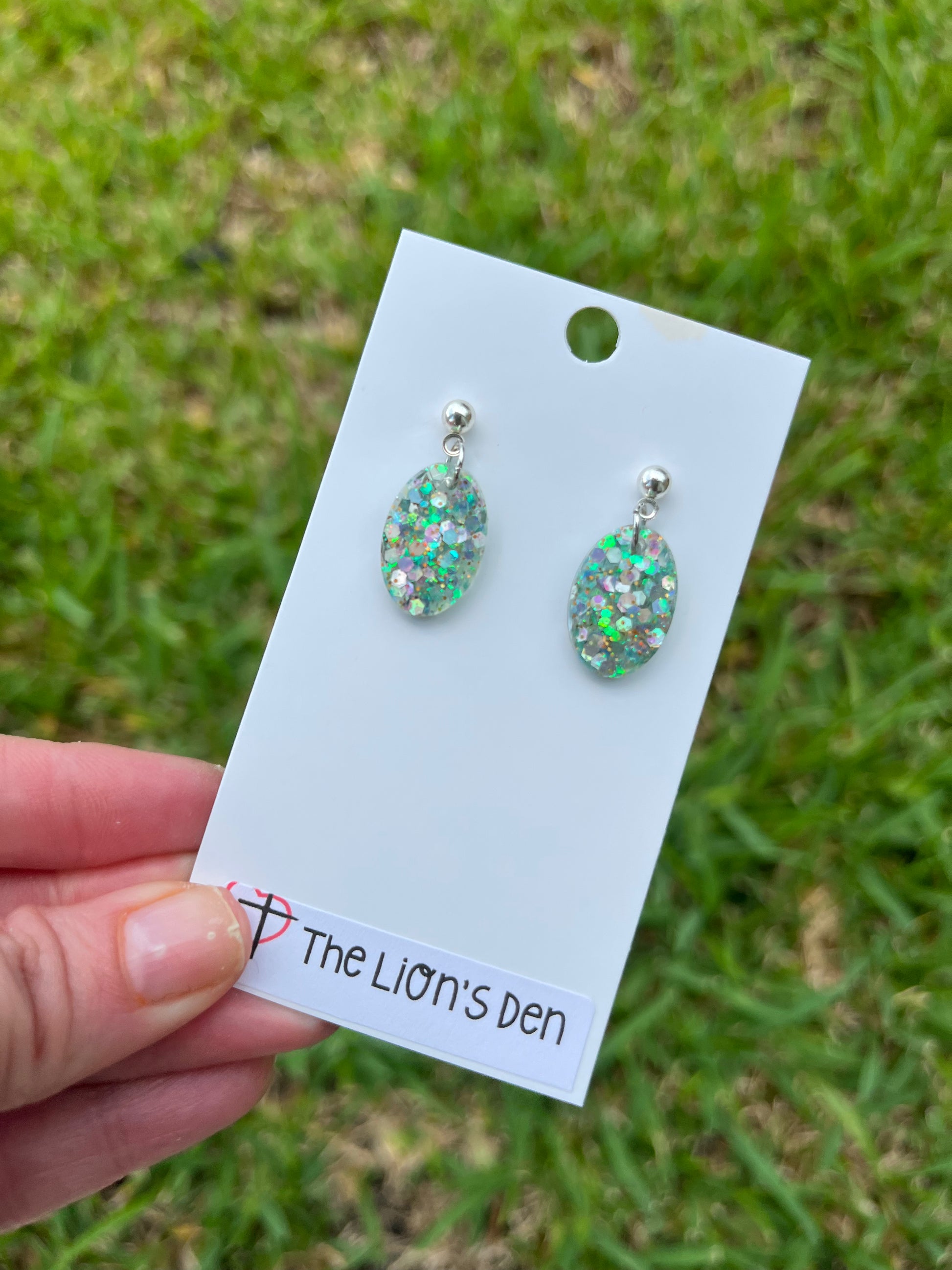 Sea green dangle earrings