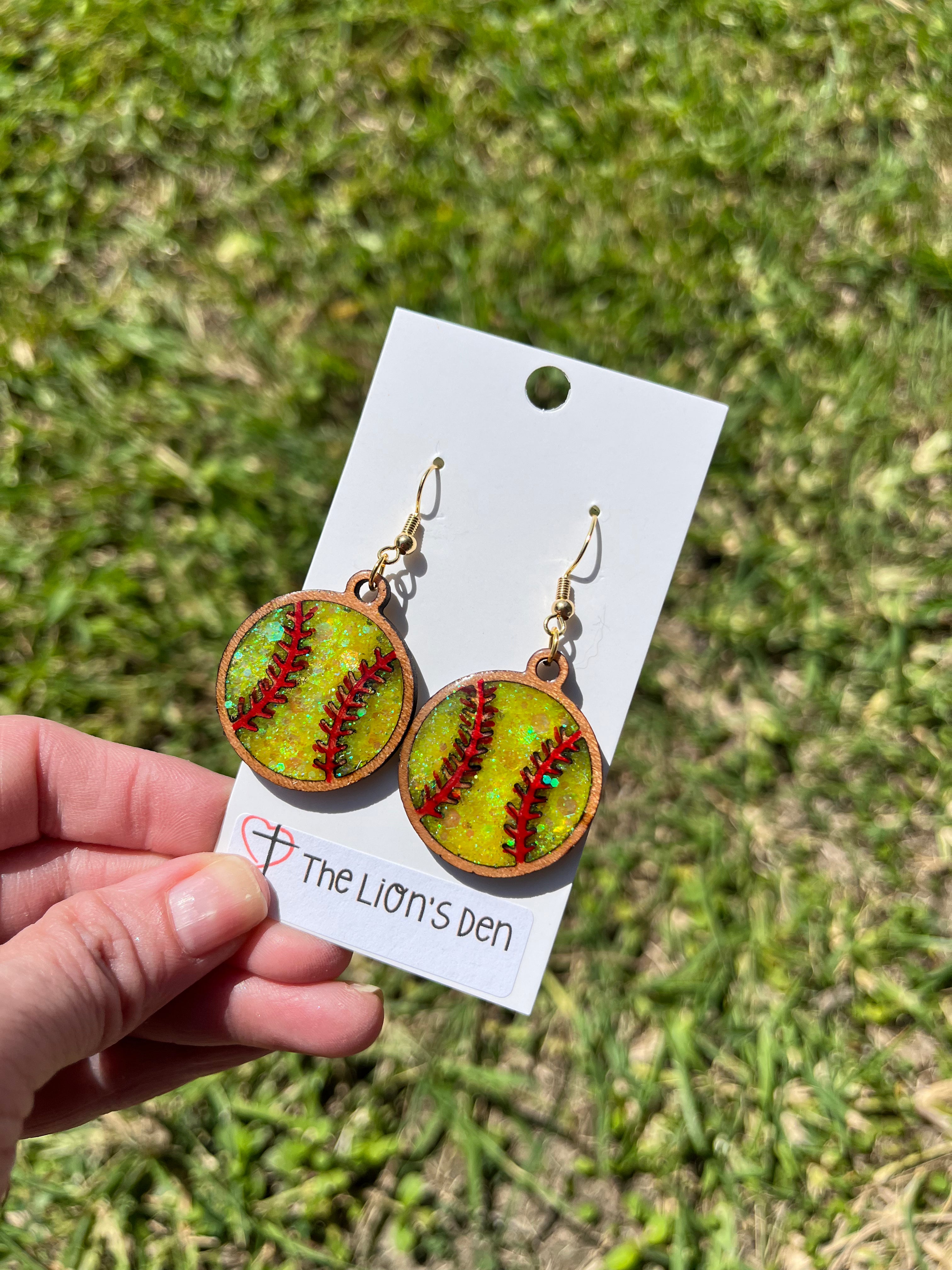 Softball earrings 🥎