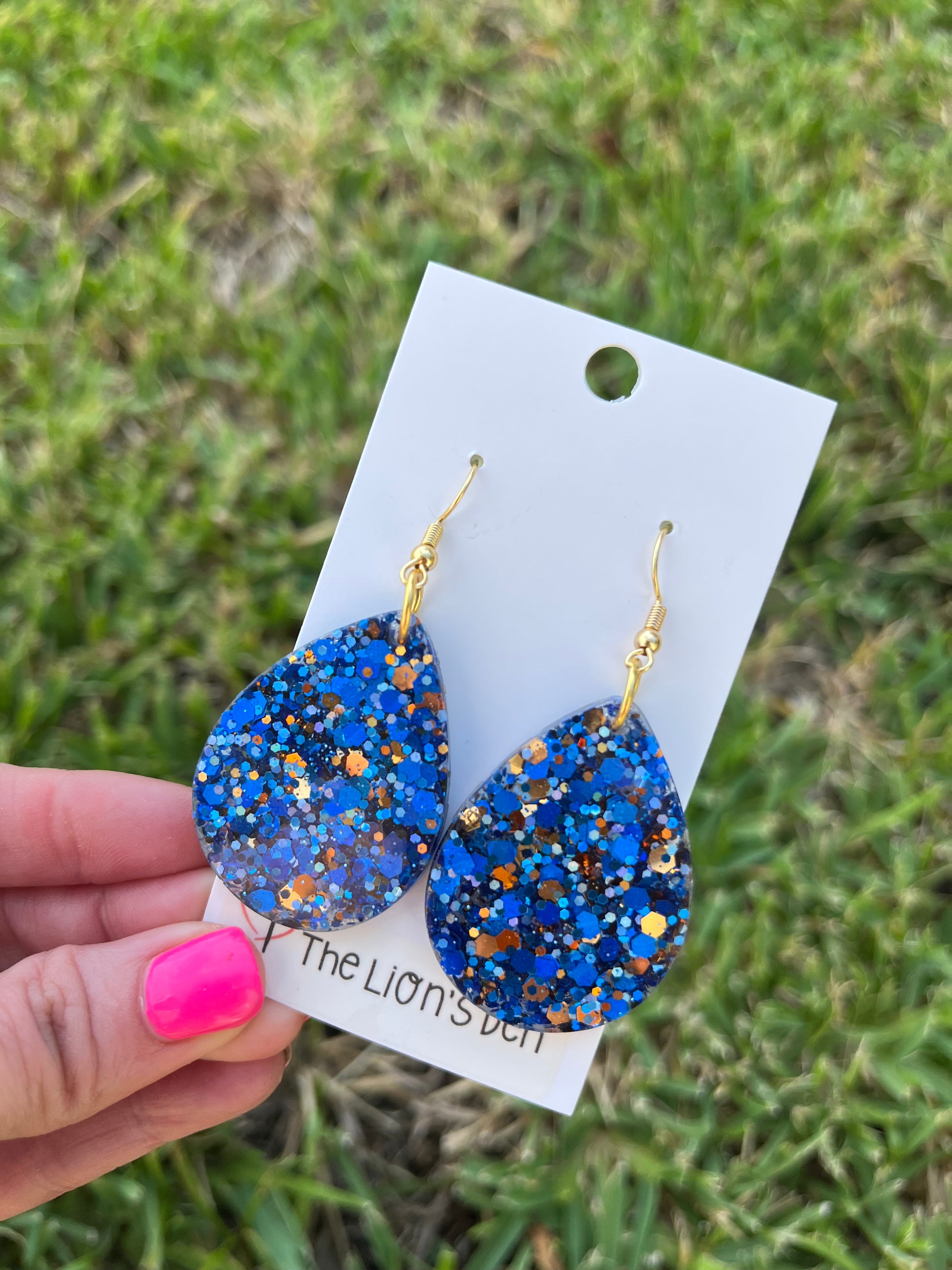Starry night teardrop earrings