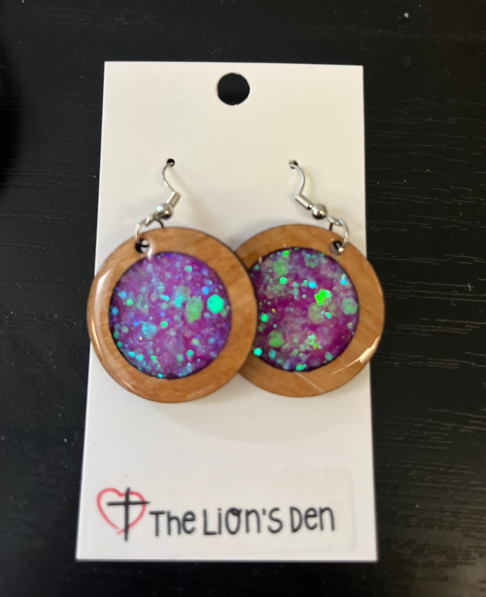 Wooden hoop earrings (small)