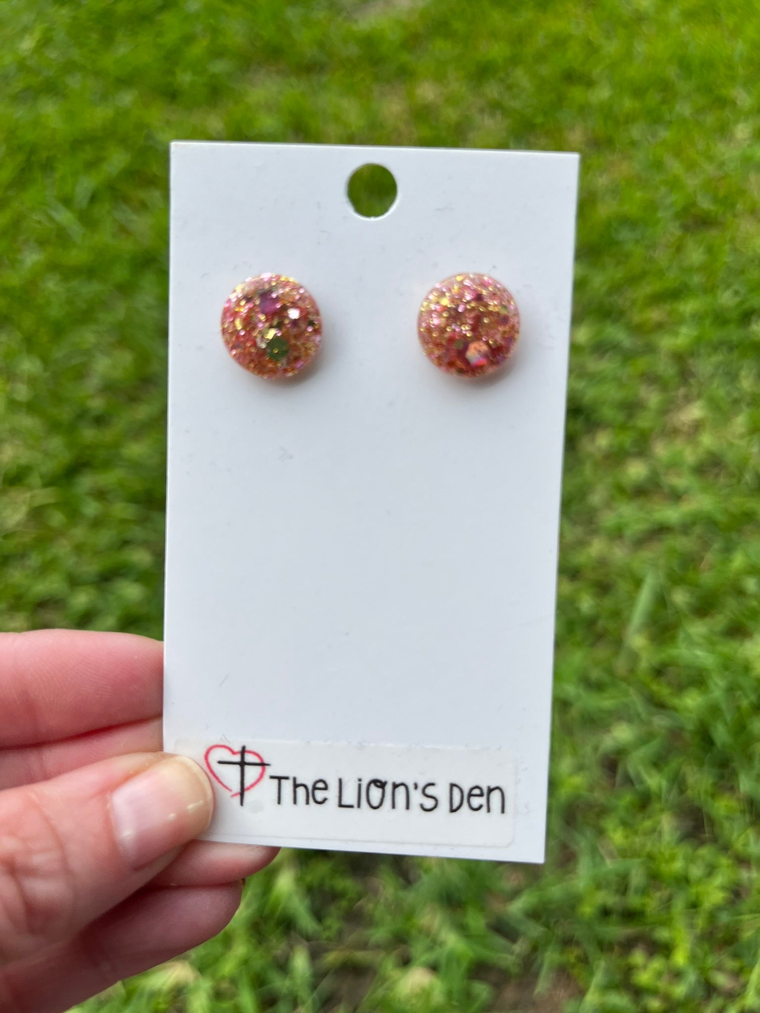 Glitter stud earrings