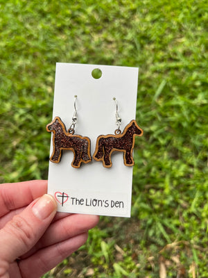 Brown Horse earrings